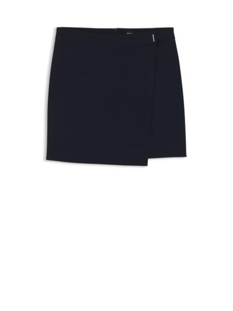 CREPE MINI SKIRT WITH WRAP FRONT