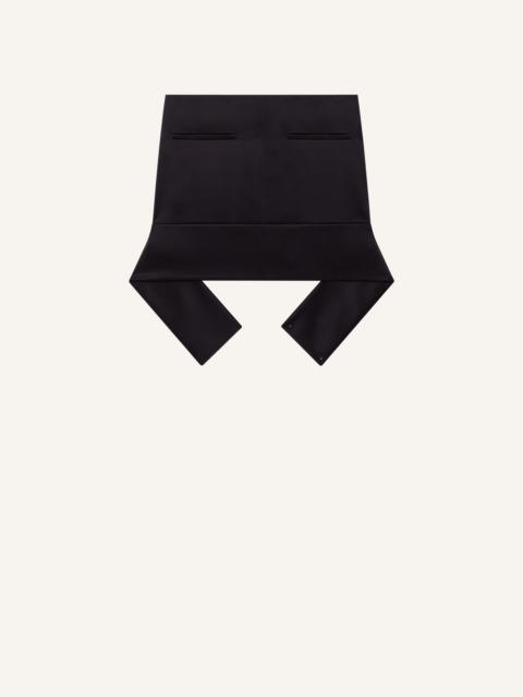 REVERSED BELT SATIN MINI SKIRT