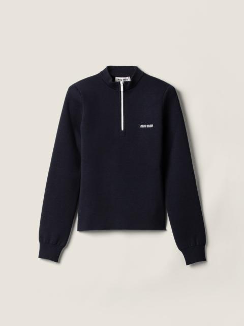 Wool half-zipper sweater