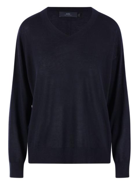 V-neck ribbed sweater