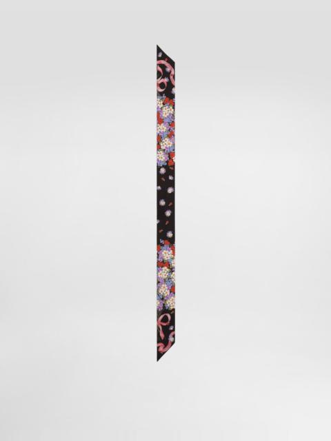 Small floral-print silk twill bandeau 6x100