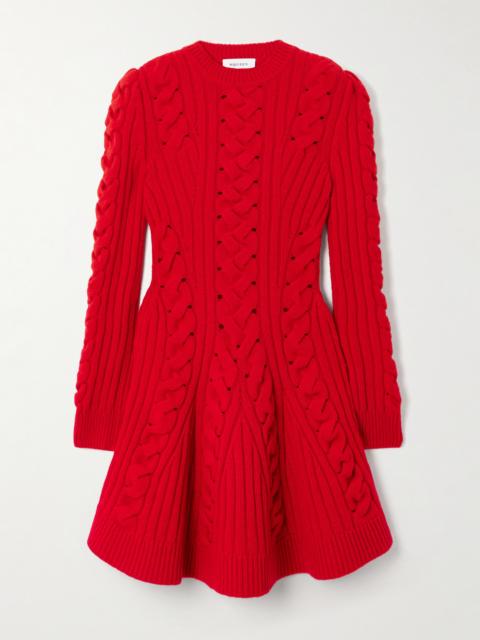 Ribbed And Cable-knit Wool And Cashmere-blend Mini Dress