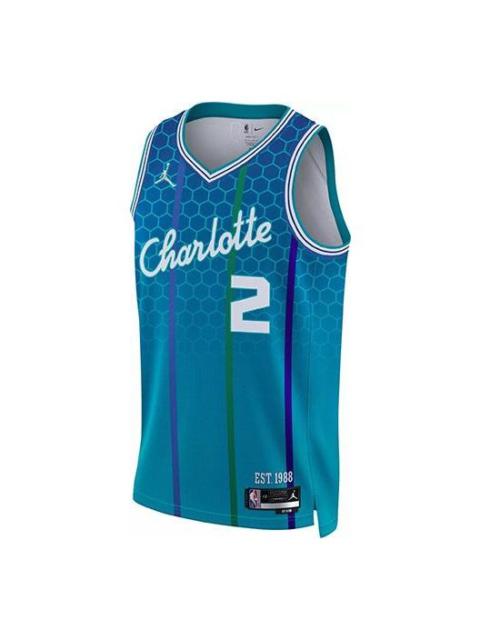 Men's Air Jordan Retro Basketball Jersey/Vest SW Fan Edition 21-22 Season Charlotte Hornets Lonzo Ba