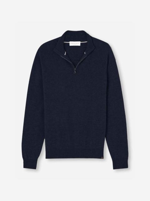 Men's Half-Zip Sweater Finley Cashmere Navy