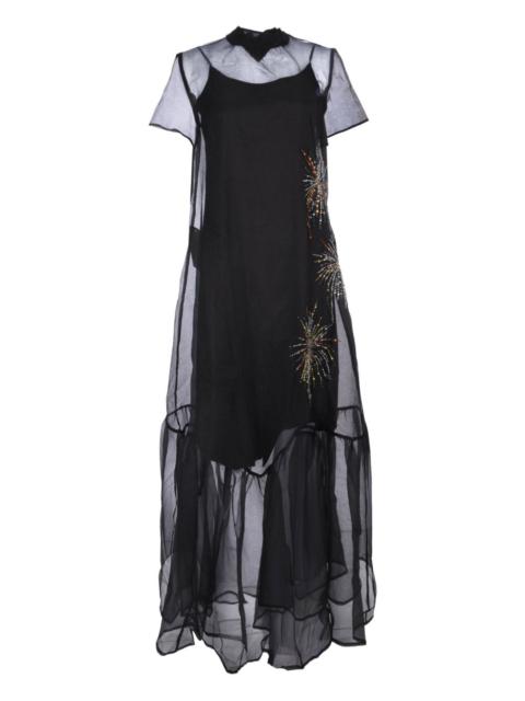 Calluna embellished-detail ruffled maxi dress