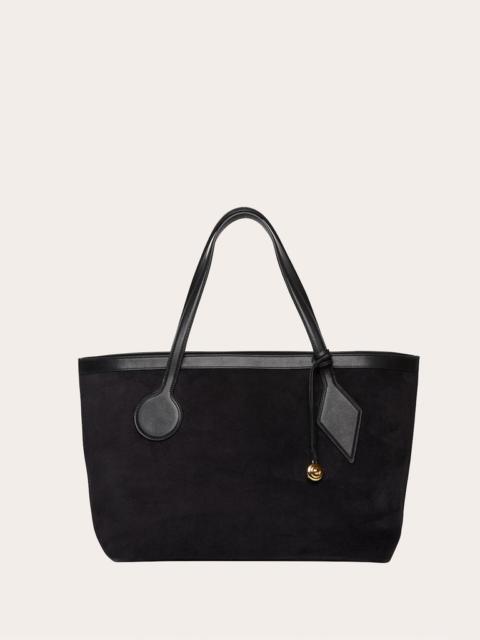 SPROUT TOTE LARGE BLACK SUEDE