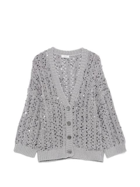 sequin button cardigan