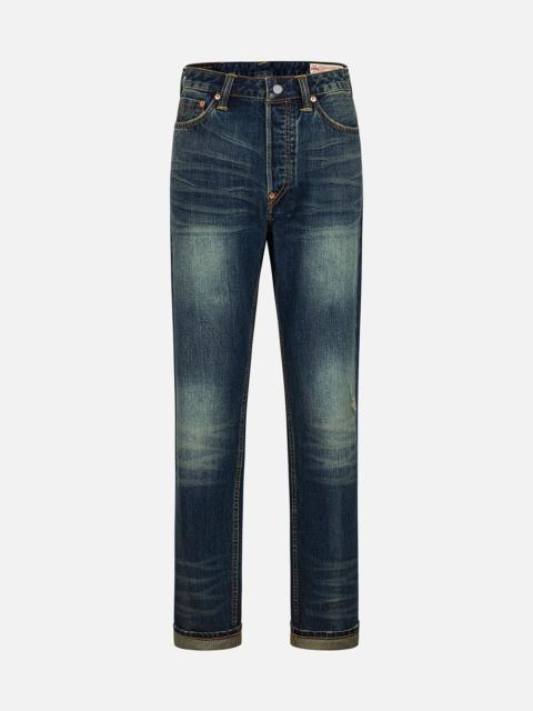 Seagull Appliqué Embroidery Regular Fit Jeans #2000