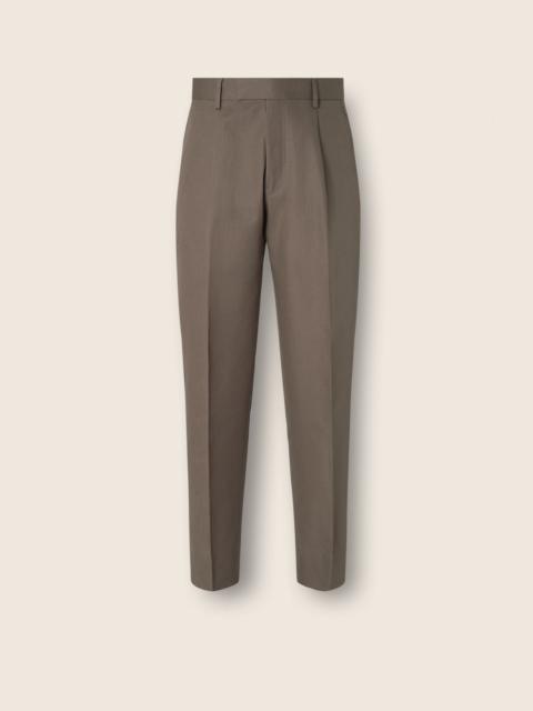 DARK TAUPE COTTON AND LINEN PANTS
