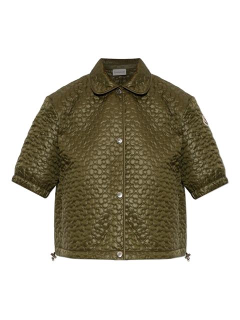 Moncler Flower Quilted Short-sleeve Top