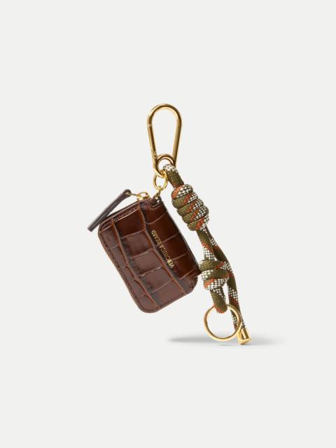 CROC-EMBOSSED ZIP POUCH BAG CHARM