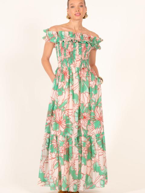 Long Dress Suzanne - Green Petal