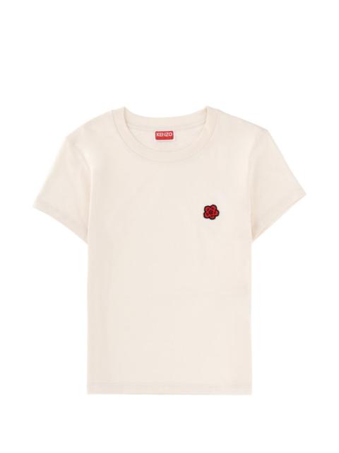 flower-appliqué T-shirt