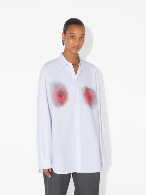 THE RED BLURRY ROSES PRINT SHIRT