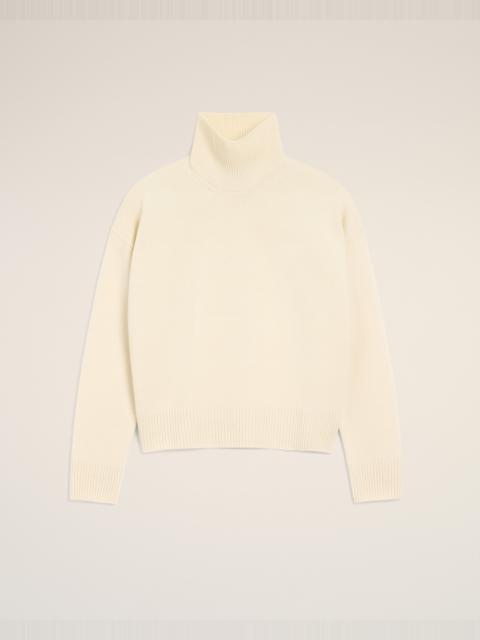 WHITE WOOL AMI DE COEUR FUNNEL NECK SWEATER