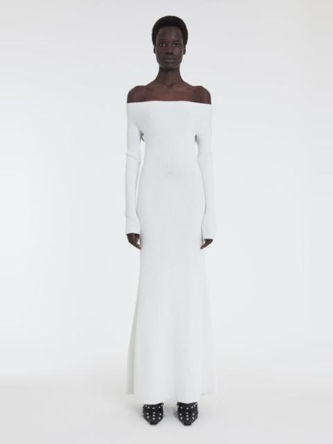 KNIT MAXI OFF SHOULDER DRESS IVORY
