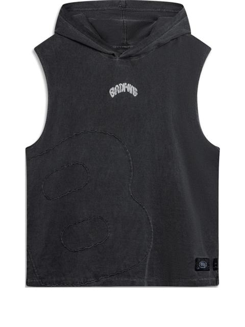 Li-Ning BadFive Graphic Sleeveless Hoodie 'Washed Black' AVSU437-1