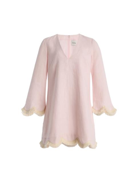 Exclusive Essie Fringed Linen Mini Kaftan pink