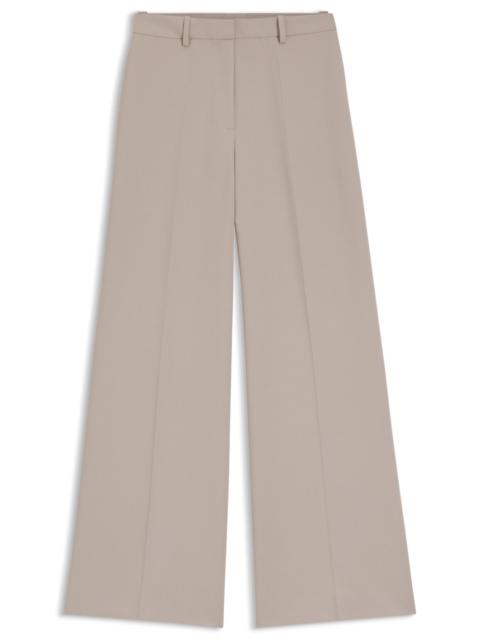 REGULAR-FIT PANTS WITH WIDE LEG IN STRETCH FABRIC