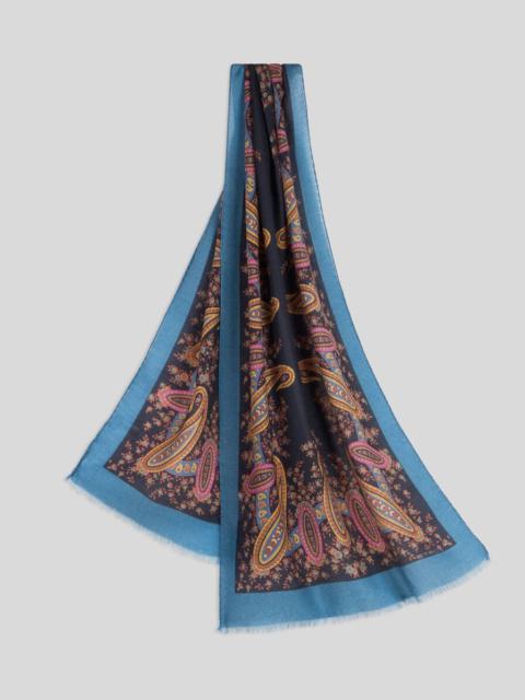 WOOL, CASHMERE AND SILK SCARF WITH PRINT