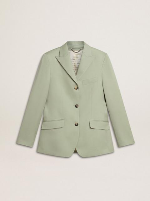 Women's blazer jacket in sage-green wool
