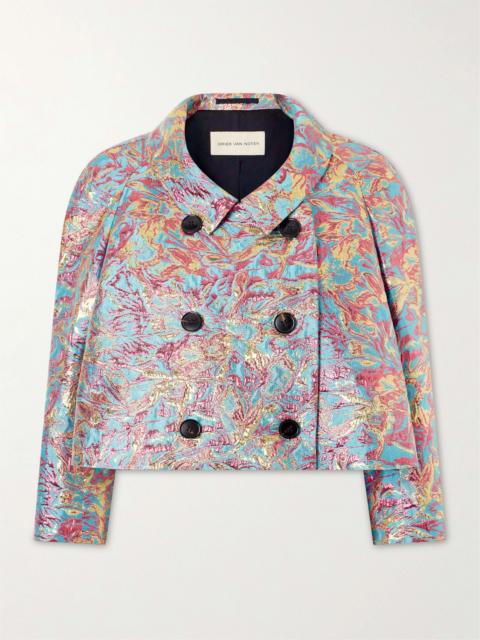 Double-breasted Floral-jacquard Jacket