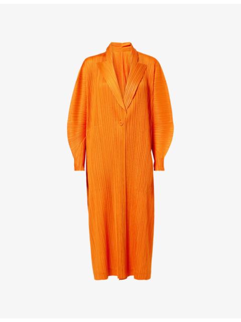 Plisse Knitted Midi Coat