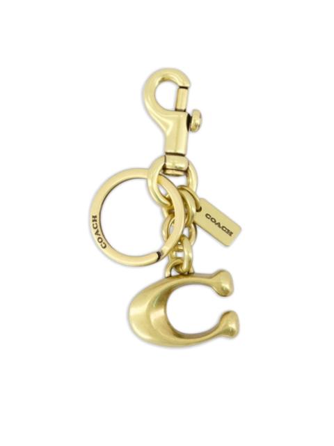 Solid C logo-plaque keyring