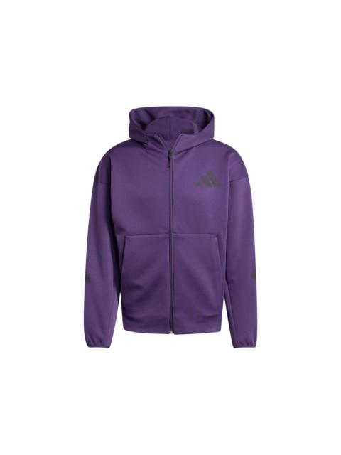 adidas Z.N.E. Full-Zip Hooded Track Jacket Aurora Plum