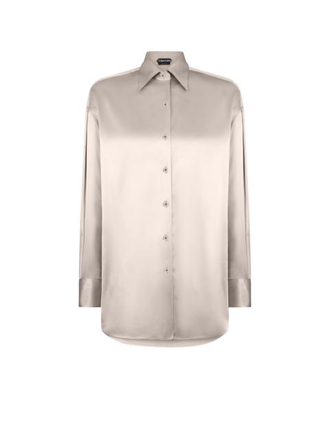 STRETCH SILK SATIN RELAXED FIT SHIRT