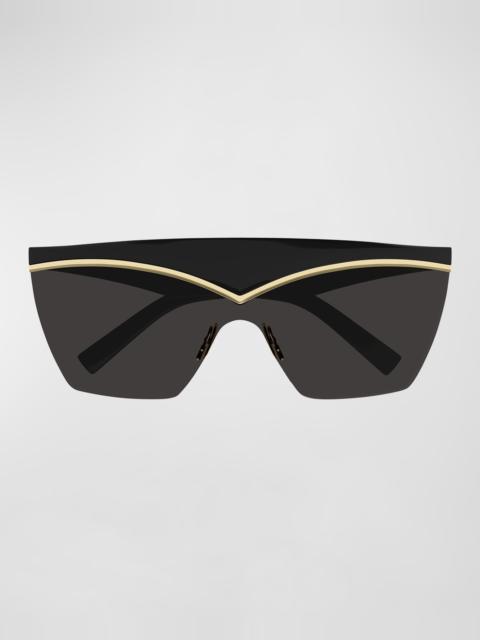 Logo Acetate Shield Sunglasses