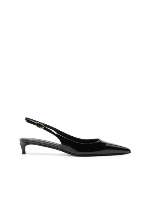 40mm patent slingback pumps
