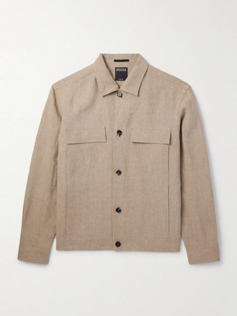 Linen Overshirt Beige