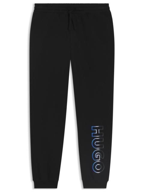 COTTON-TERRY TRACKSUIT BOTTOMS WITH OMBRÉ LOGO EMBROIDERY