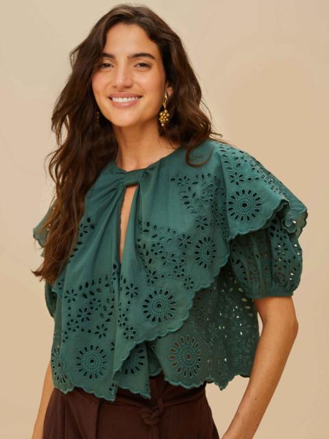 Green Maxi Lace Blouse