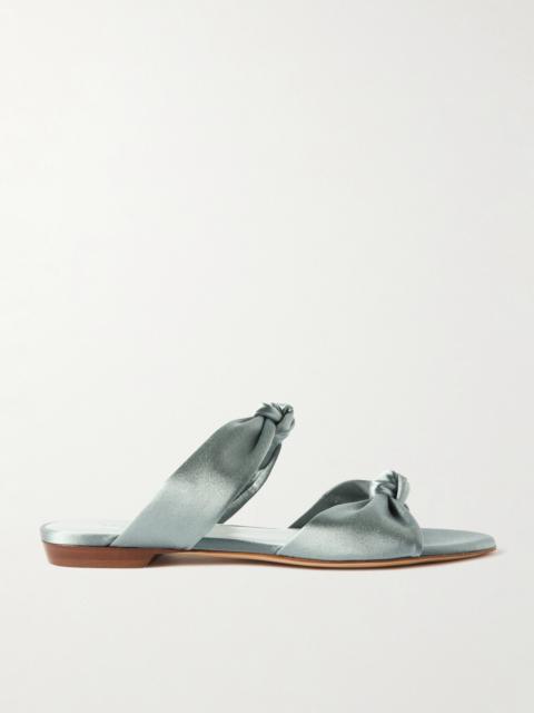 Knot Flat Satin Sandals