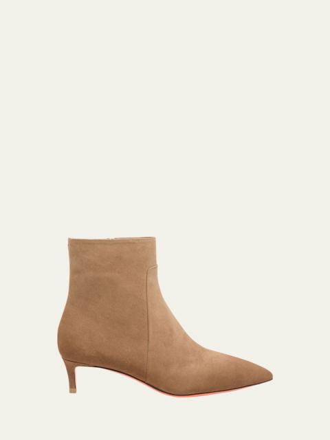 Suede Kitten Heel Ankle Booties