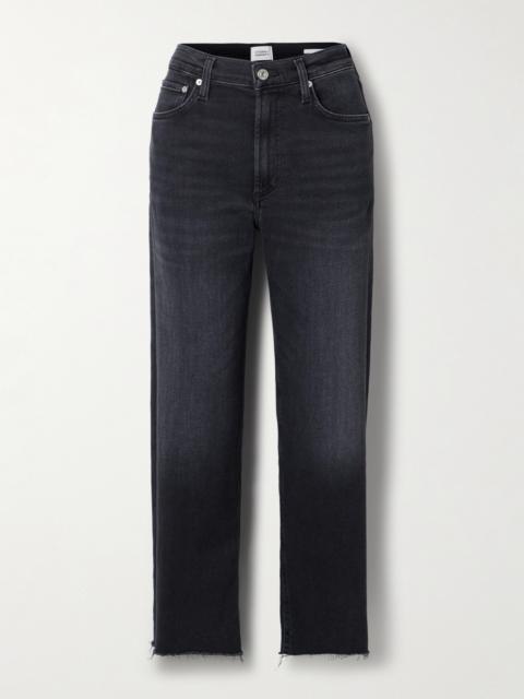 Palma Frayed High-rise Straight-leg Jeans