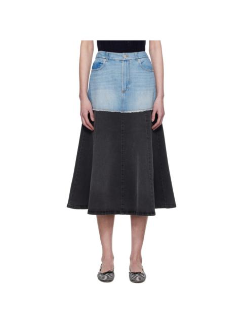 Blue & Black Elle Denim Midi Skirt