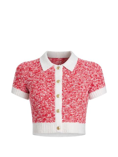 cropped collared cardigan