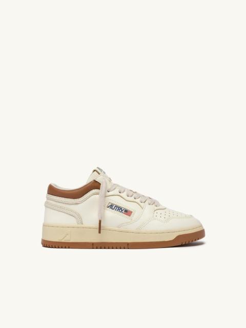 MED-WAY SNEAKERS IN LEATHER COLOR MARSHMALLOW AND BROWN SUGAR
