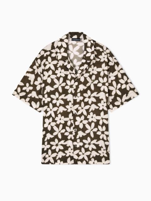 FLOWER EAGLE PATTERN BEACHWEAR SHIRT