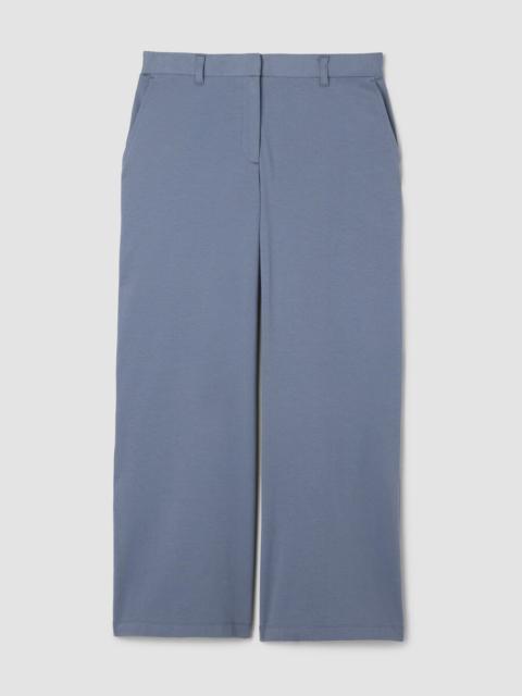 Cotton Blend Ponte Wide-Leg Trouser