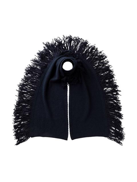 Fringed Cashmere Navy Scarf