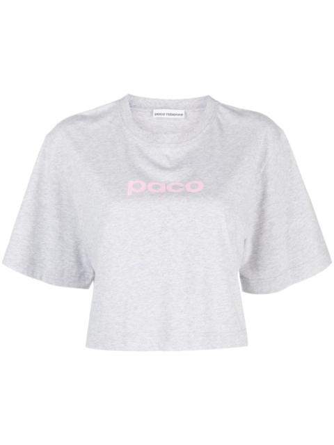 logo-print cropped T-shirt