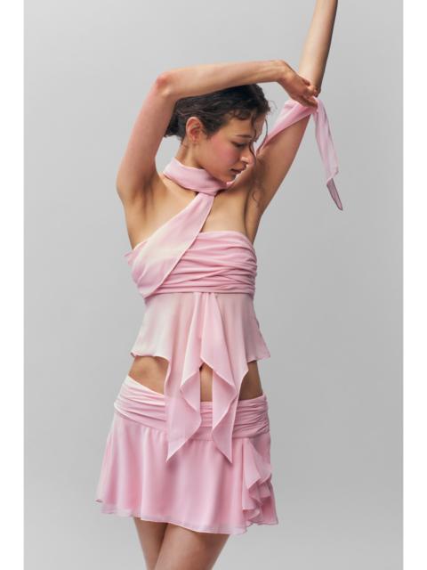 CHIFFON SLIT MINI SKIRT