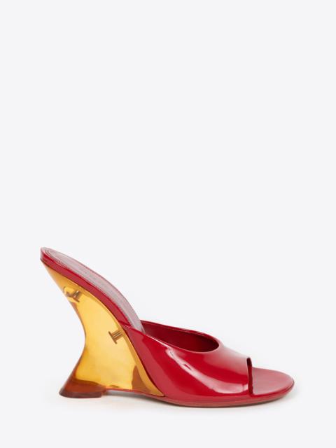 OPEN-TOE LEATHER MULES