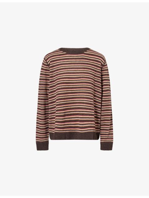 Boyfriend Stripe-Print Cashmere Jumper