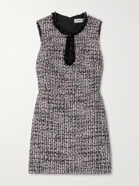 Sequin-embellished Bouclé-tweed Mini Dress