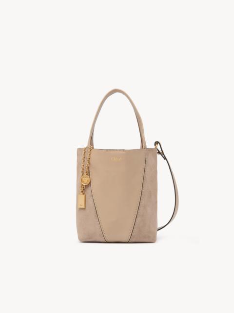 SMALL CHLOÉ SPIN TOTE BAG IN GRAINED & SUEDE LEATHER